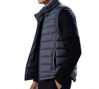 Honseadek Chaleco acolchado sin mangas para hombre, cuello alto, cálido | Algodón acolchado para otoño invierno casual uso diario sólido negro gris tallas grandes 3XL a 6XL grueso acolchado