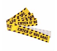 Honseadek Cinta de Halloween Green Caution ZOMBIE DANGER para decoraciones espeluznantes, cinta de miedo de 10 m con diseño ENTER IF YOU DARE, material de polietileno (1)