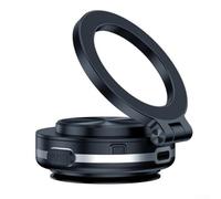 Honseadek Coche eléctrico de rotación magnética al vacío para teléfonos inteligentes, 360°, color plateado, rosa, con ventosa para teléfono, negro