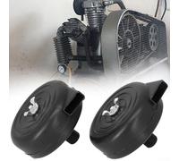 Honseadek Compresor de aire de 3/8 pares sobre rosca macho, silenciador de filtro de compresor de aire, plástico negro, reducción de ruido, 1 paquete de 2 con sistemas Pt rosca compatible (16 mm)