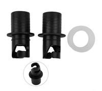 Honseadek Conector adaptador de manguera de válvula de bomba de aire para barco inflable, 2 unidades, ajuste de repuesto de PVC con alta flexibilidad y 20 x 46 mm, color negro