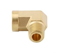 Honseadek Conector de latón de 90 grados 1/8NPT 1/4NPT 3/8NPT 1/2NPT 1/2NPT acoplador de metal para herramientas de aire, equipo de taller, fontanería en el hogar y jardín (A)