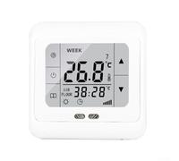 Honseadek Controlador digital de pantalla táctil blanco para habitación con memoria con termostato eléctrico, calefacción por suelo radiante, función de sensor dual para programable Plus