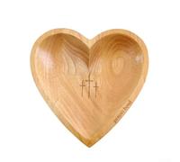 Honseadek Cuenco de madera con forma de corazón para meditación cristiana y decoración espiritual del hogar, idea única de Pascua y regalo del día de la madre para mujeres y (color madera)