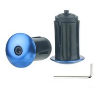 Honseadek Extremos de barra de bicicleta de aleación de aluminio, para manillares de identificación de 18-23 mm, cabeza de hongo, para ciclismo MTB de carretera, expansión CNC ligera con llave (azul)