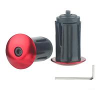 Honseadek Extremos de barra de bicicleta de aleación de aluminio, para manillares de identificación de 18-23 mm, cabeza de hongo, para ciclismo MTB de carretera, expansión CNC ligera con llave (rojo)