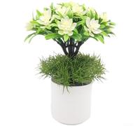 Honseadek Flor de loto artificial, planta falsa de plástico realista para decoración del hogar, boda, restaurante, adorno de mesa hecho a mano, 25 cm, magenta, morado, rojo, blanco, rosa (blanco)