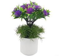 Honseadek Flor de loto artificial, planta falsa de plástico realista para decoración del hogar, boda, restaurante, adorno de mesa hecho a mano, 25 cm, magenta, morado, rojo, blanco, rosa (púrpura-rojo