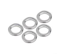 Honseadek Giratorios de pesca resistentes, anillos divididos de acero inoxidable, terminales de anillo sin costuras, accesorios de pesca resistentes para conectores de señuelo, 50 unidades (6,5 x 4 x