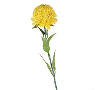 Honseadek Green Carnation - Flor artificial con pétalos de plástico suave para decoración del hogar, oficina y arreglos florales de boda, planta de interior de bajo mantenimiento (amarillo)