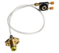 Honseadek Herramienta ligera de transferencia de combustible para camping, conector de botella de gas de latón para senderismo, cabezal de conversión de cilindro de estufa portátil, tubo de conexión