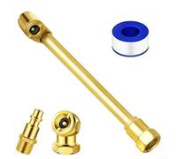 Honseadek Inflador de portabrocas de neumáticos de doble cabeza para bicicletas, motocicletas y camiones para ubicaciones incómodas de válvulas de neumáticos