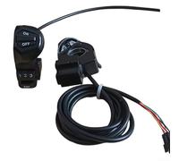 Honseadek Interruptor de manillar de bicicleta eléctrica tres en uno con anillo de aluminio para control de faros de bicicleta eléctrica y señal de giro de palanca de cambios de 22 mm (3 velocidades)