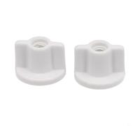 Honseadek Juego de 2 piezas de repuesto de fijación inferior de asiento de inodoro, tuercas traseras de tornillo de plástico de 6 mm, accesorios de montaje trasero blancos, para reparación de baño en