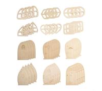 Honseadek Juego de 48 piezas de madera de pino para puerta de jardín, kit de manualidades sin terminar y para decoración de jardín de cuento de hadas y suministros de manualidades (estilo retro)