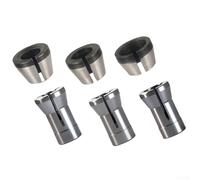 Honseadek Juego de 6 adaptadores de pinza de enrutador, convertidor de portabrocas de acero al carbono para recortar y grabar, tamaños de 6 mm, 1/4 pulgadas, 8 mm, compatible con enrutador de madera