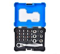 Honseadek Juego de destornilladores profesionales con llave de trinquete magnética y puntas surtidas para reparación de bicicletas, mantenimiento doméstico y electrónico (38 piezas) (juego de 23