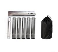 Honseadek Kit de chimenea de estufa de leña para acampar al aire libre, 7 tubos de acero inoxidable de 30 cm de largo x 6 cm de diámetro con supresor de chispas para cocinar en refugio de cabina
