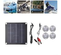Honseadek Kit de panel solar móvil de 10 W, 12 V, para coche, motocicleta, barco, caravana, cargador solar monocristalino con clips de succión y 1