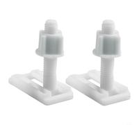 Honseadek Kit de reparación de bisagras de asiento de inodoro con tornillos y accesorios de plástico blanco para baño, juego completo de repuesto para la mayoría de asientos de inodoro estándar