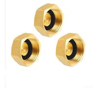 Honseadek Latón ciego - Paquete de 3 para soluciones de fontanería, tapón de tope hexagonal hembra de latón (1 pulgada 30,5 mm), para válvula de radiador de lavadora