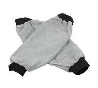 Honseadek Mangas de soldadura de cuero para resistencia al fuego, cuero vacuno dividido resistente de 20 cm x 46 cm, correas personalizables, puños elásticos para protección (gris)