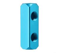 Honseadek Manguera de aire de aluminio, distribuidor de bloque de colector en línea, G1/4, rosca neumática, compresor de aire y gas, distribuidor de gas de 2/3/4 vías, azul industrial (2 vías)