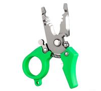 Honseadek Mini pelacables para uso doméstico, alicates multifunción de alta dureza con pelado, corte, división y crimpado de terminales, herramienta ligera de tamaño de bolsillo de 95 mm (verde