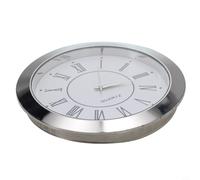 Honseadek Mini reloj redondo de cuarzo para manualidades, 50 mm de diámetro exterior, 45 mm, montaje de 6 mm de profundidad, parte trasera de acero inoxidable, resistente a los arañazos, mínimo (plata