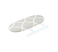 Honseadek Mini tabla de planchar con funda de mezcla de algodón, plegable, ligera, con puños, mesa para panel y cubierta de viaje, plástico para el hogar con equilibrio de calor (C)