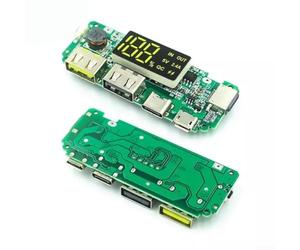 Honseadek Módulo de banco de energía de batería de litio con pantalla LED, salida USB dual 5V 2.4A, tablero de carga ABS para proyectos de almacenamiento de energía solar DIY (2.4A)