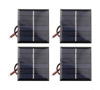 Honseadek Panel solar de polisilicio de 0,55 W 3 V con cargador de módulo de celda pequeña para proyectos de bricolaje e instalaciones de mini placa de alimentación (4 piezas)