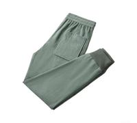 Honseadek Pantalones de pana gruesa con forro polar para hombre | Pantalones de trabajo de pierna recta de invierno, estilo harén, color sólido, longitud completa, para uso diario y