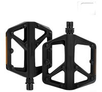 Honseadek Pedales de bicicleta de montaña, plataforma ancha de nailon con reflectores, pasadores antideslizantes, rodamientos sellados, huecos, ligeros para ciclismo (negro)