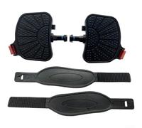 Honseadek Pedales de hierro y goma para bicicleta estática con clips para los dedos, agarre antideslizante, se adapta a roscas M14 o 1/2 pulgada, para la mayoría de bicicletas estacionarias y