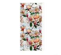 Honseadek Película de ventana con diseño floral de arco iris, adhesivo estático, protección UV, calcomanía de vidrio, sin pegamento, diseño de flores de doble cara, película de PVC con efecto arcoíris