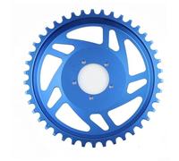Honseadek Plato de bicicleta eléctrica 42T para motor Bafang Drive, piñón de corrección de compensación de aleación de aluminio, pieza de repuesto para bielas Ebike en azul o rojo (azul)
