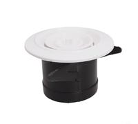 Honseadek Rejilla de ventilación ABS ideal para rejilla interior de pared ajustable negra, cubierta de ventilación, montaje en pared, blanco, baño, cocina, techo, ventilador de escape redondo (75 mm)