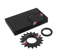 Honseadek Rueda de inercia de aleación de aluminio de una sola velocidad para bicicleta con anillo de bloqueo para engranaje fijo para bicicleta, 7075 para rueda libre ligera mecanizada CNC (18T)