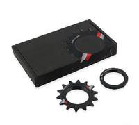 Honseadek Rueda de inercia de aleación de aluminio de una sola velocidad para bicicleta con anillo de bloqueo para engranaje fijo para bicicleta, 7075 para rueda libre ligera mecanizada CNC (14T)