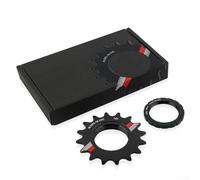 Honseadek Rueda de inercia de aleación de aluminio de una sola velocidad para bicicleta con anillo de bloqueo para engranaje fijo para bicicleta, 7075 para rueda libre ligera mecanizada CNC (16T)