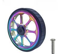 Honseadek Rueda de repuesto para bicicleta plegable de aleación, 82 mm | Rodillo con eje de rodamiento de acero para carro de tornillo M6 Negro Rojo Plata Oro