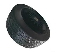 Honseadek Rueda de repuesto para carrito de vagón de 7.8 pulgadas, neumático de goma resistente para carrito de camping, carrito plegable, todo terreno, rueda silenciosa para exteriores (negro)