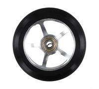 Honseadek Ruedas Pro Stunt Scooter de 100 mm con rodamientos de acero de alto carbono, cubo de aleación de aluminio, neumático de poliuretano, piezas de repuesto para monopatín profesional (plateado y