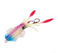 Honseadek Señuelo de pesca de trampa de calamar para agua salada, 15 cm, 55,6 g, plantilla de PVC suave con luz UV para arrastre, lubina y atún (A1067)