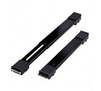 Honseadek Soporte ajustable para lavadora resistente con freno de bloqueo, rodillos de acero inoxidable para refrigerador, secadora, base antivibración, color plateado (negro)