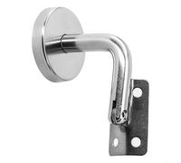 Honseadek Soporte de abrazadera de vidrio, soporte de pared de acero inoxidable, soporte de pasamanos, accesorio de balaustrada de base redonda, para decoración del hogar de escalera plateada