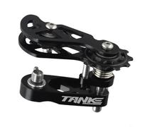 Honseadek Tensor de cadena de desviador trasero de aleación de aluminio, ajustador de velocidad única, para bicicleta de 8 a 12 velocidades (negro)