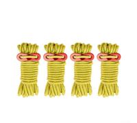 Honseadek Tent Guy Line - Cuerda reflectante de camping de 4 mm x 4 m para uso al aire libre, línea de soporte duradera resistente al viento con ajustadores prefijados, 150 kg de rotura (4 unidades