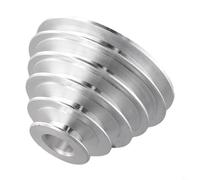 Honseadek Transmisión de rueda de polea de pagoda de aluminio para prensa de taladro de mesa Z4116, opciones de velocidad de 4/5 pasos, compatible con correa dentada tipo V, plata (18 mm)